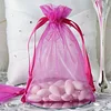 10 Pack | 5"x7" Fuchsia Organza Drawstring Wedding Party Favor Gift Bags