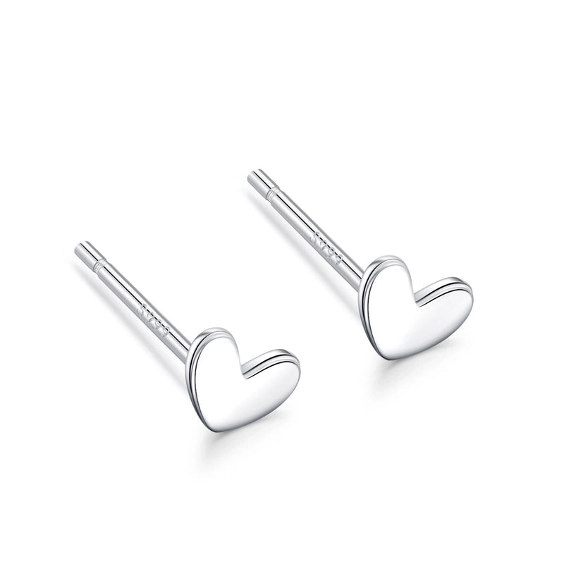 1 Pair 925 Sterling Silver Star Heart Shape Ear Studs