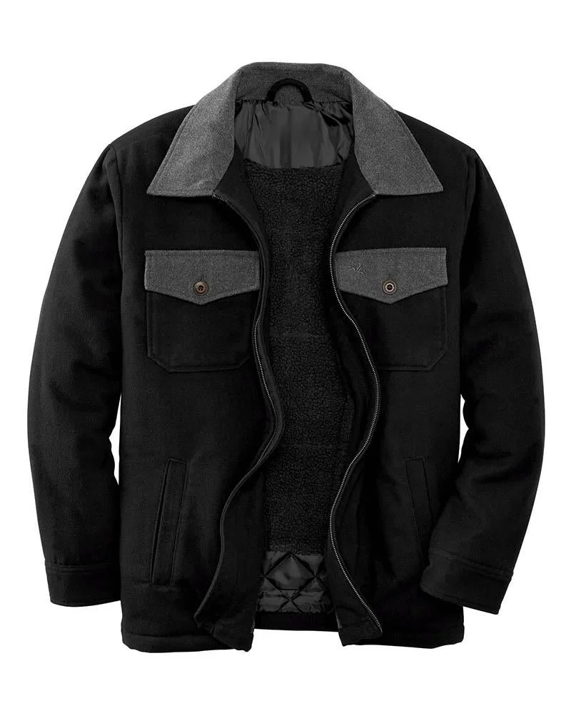 Men's quilted jacket shirts-15