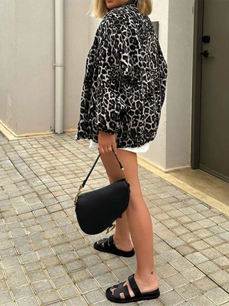 Churchf Churchf Print Lapel Zip Jacket Jacket 2024 New Women's Fashion Street Jacket