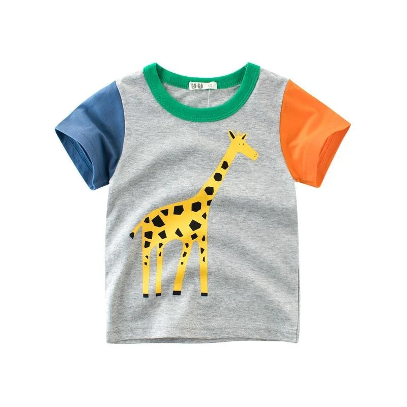 2021 Children Boys T-shirts Summer Baby Girls Tops Clothes 2-8Y Kids Boy Short Sleeve T shirt Outfit Toddler Cotton Cartoon Tees