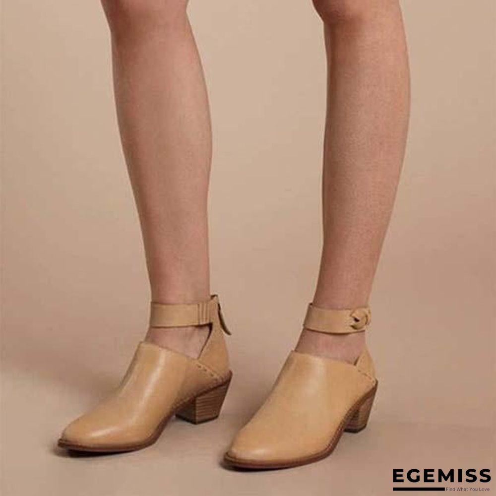 Chunky Heel Zipper Breathable Comfortable Shoes | EGEMISS