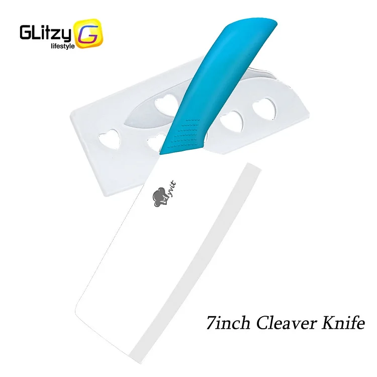 Ceramic Knife Kitchen Utility Knife 7 Inch Fruit Vegetable Slicing Knife Meat Cleaver Household Chef Knives Cutter with Sheath White Blade Rust Proof