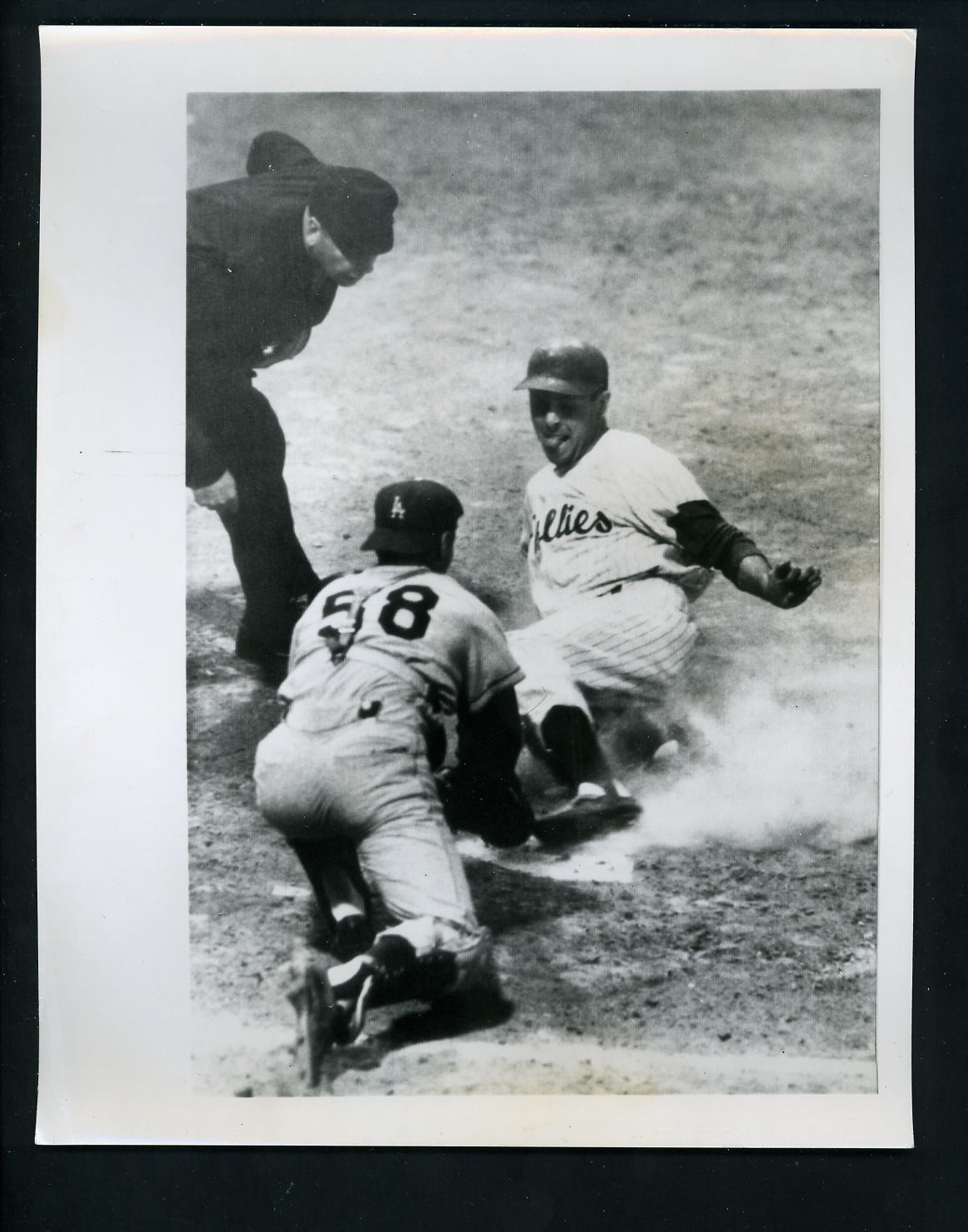 Harry Anderson & Joe Pignatano 1958 Press Photo Poster painting Philadelphia Phillies LA Dodgers