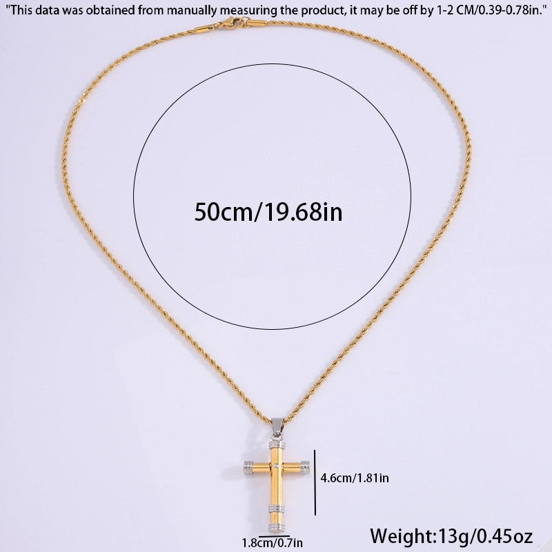 Retro Streetwear Cross Titanium Steel Plating Men’s Pendant Necklace