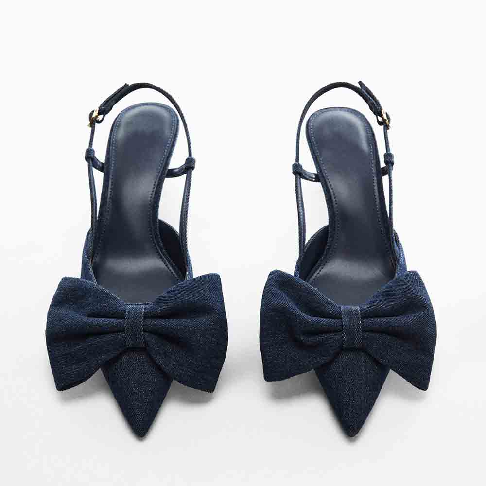 denim kitten heels