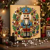 Christmas Soldier Wreath Framed Pearl Painting Kit 25x25cm for Adults