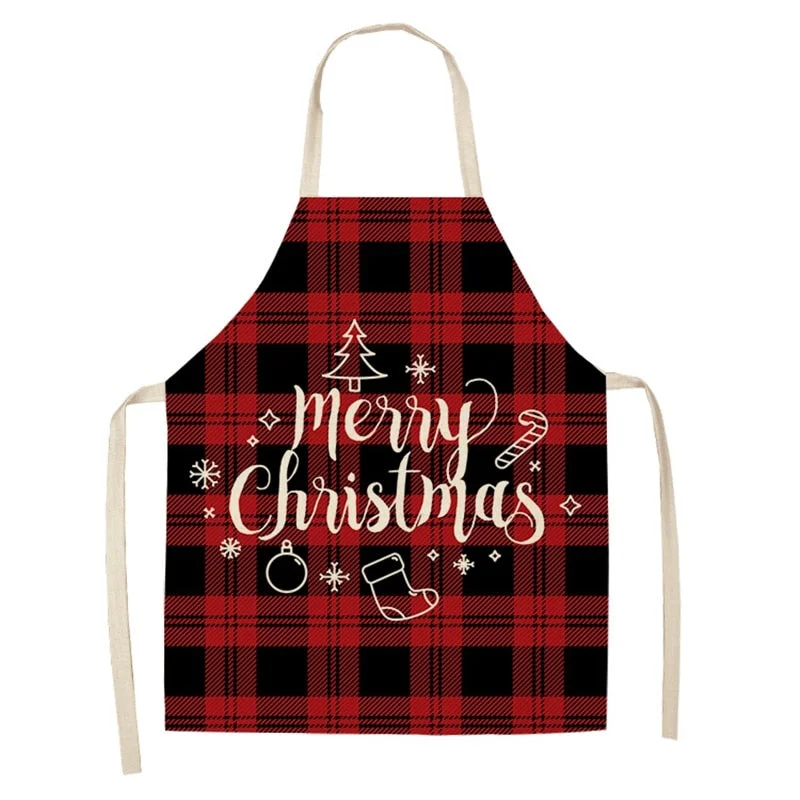 Linen Merry Christmas Apron Christmas Decorations for Home Kitchen Accessories Natal Navidad 2020 New Year Christmas Gifts