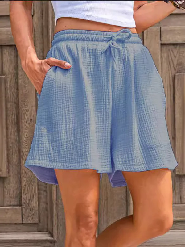 Women's Solid Color Simple Casual Cotton Shorts Casual Pants socialshop