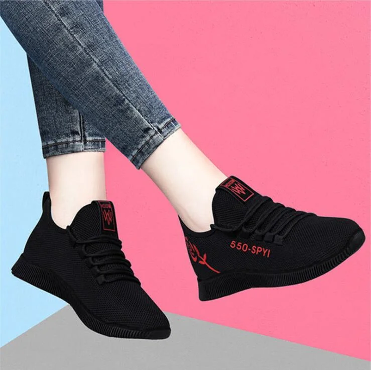 Women&#39;s Breathable Non-slip Platform Fashion 2022 Autumn New Casual Shoes Korean Running Shoes Black Sneakers shoes for women