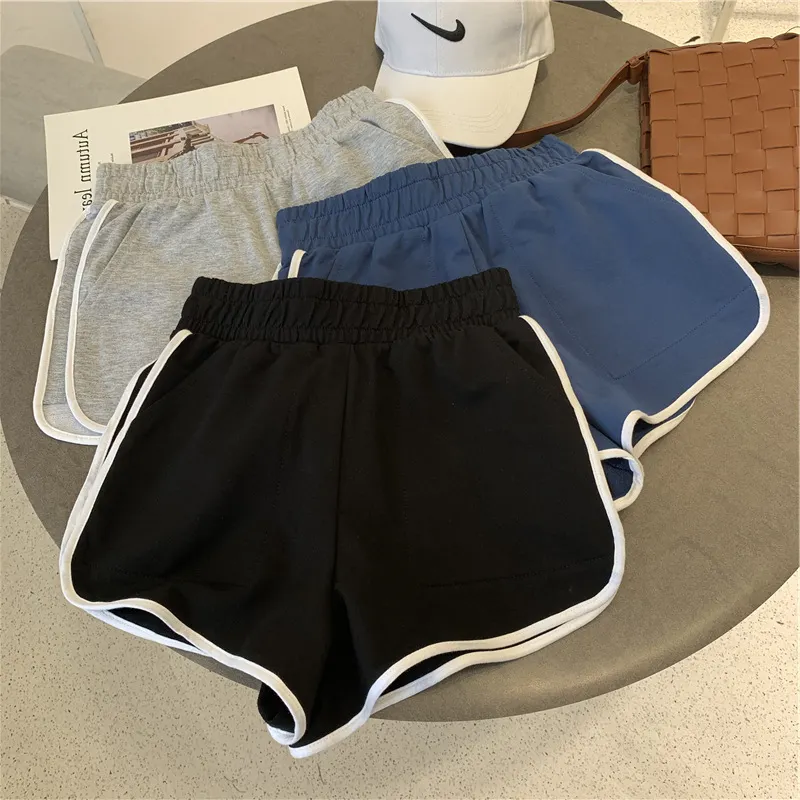 Brownm Brownm Side Striped Sports Shorts Female A-Word White Side Show Thin Loose Running Home Leisure Versatile Hot Pants Summer