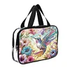 DIY Hummingbird Diamond Art Rhinestone Makeup Bag Transparent PVC Storage Pack
