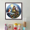 >SALE<Full Embroidery Eco-cotton Thread 11CT Printed Xmas Cottage Cross Stitch 40x40cm