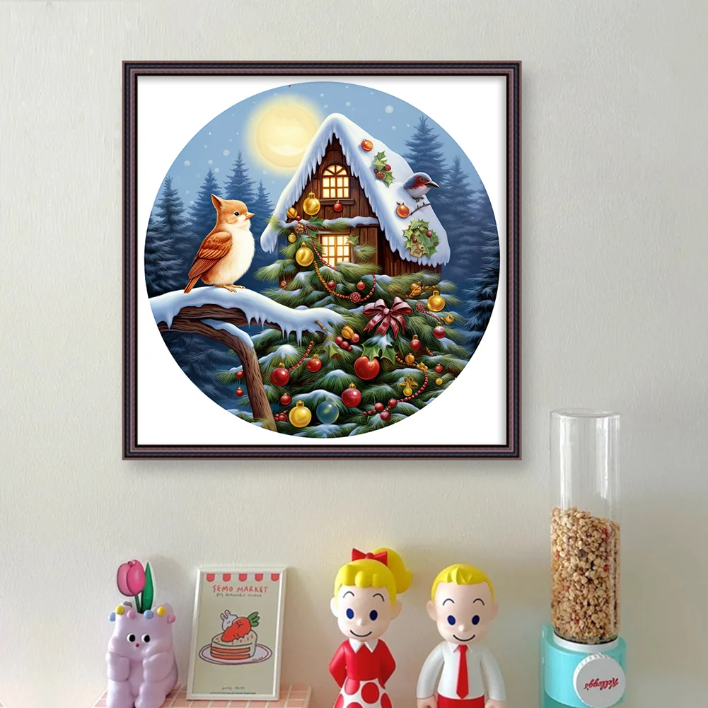 DIY Stamped Cross Stitch 11CT Full Embroidery 40*40cm - Christmas Cottage