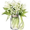 Lily of the Valley Full Stamped Cross Stitch 18CT 2-Strand 25x25cm