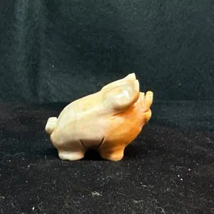 pornhint Pornhint Vintage Zuni Carved Dolomite with Turquoise Pig Fetish