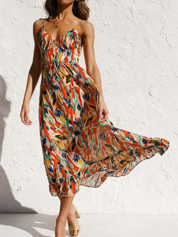 Stay Amazing Colorful Printed Midi Dress