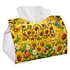 (24cm)Diamond Art Tissue Box DIY PU Napkin Cover for Home(Sunflowers and mom)