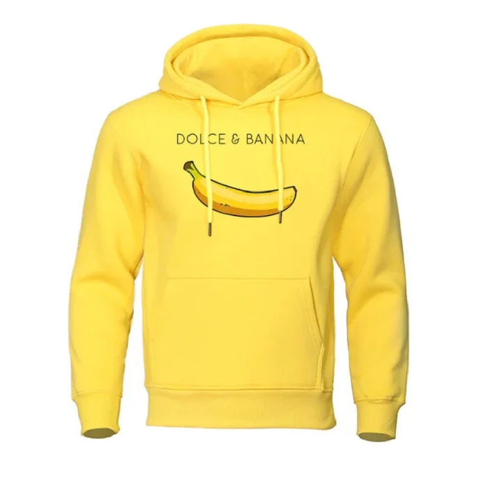Men's Banana Print Casual Sports Hoodie