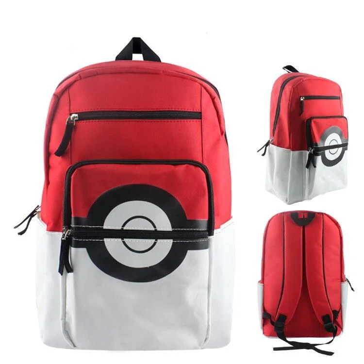 Mayoulove Pokemon Poké Ball Cosplay Backpack School Bag Water Proof-Mayoulove
