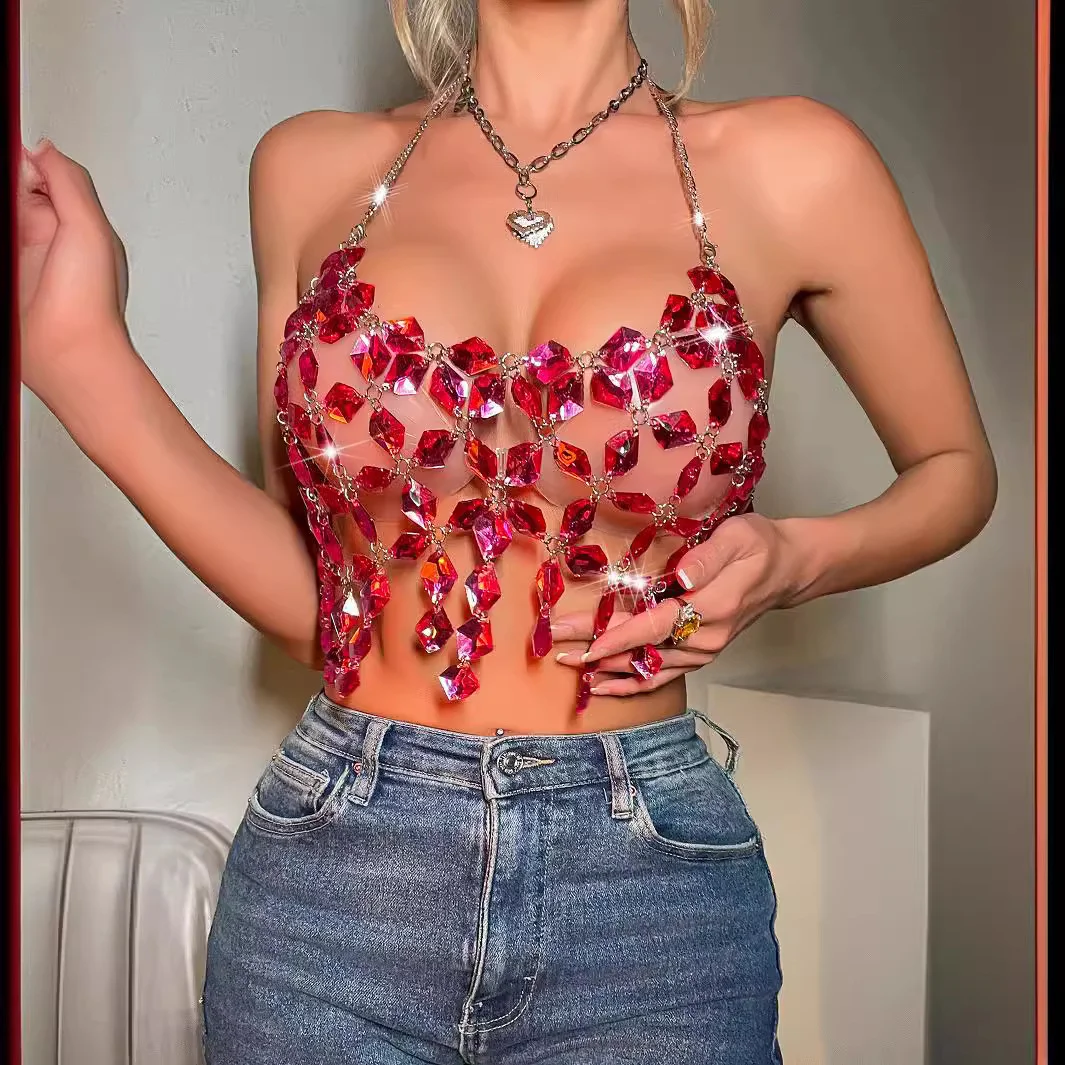 Brownm Brownm Fashion Women's Show Sexy Hanging Neck Back Strap Vest Y21485