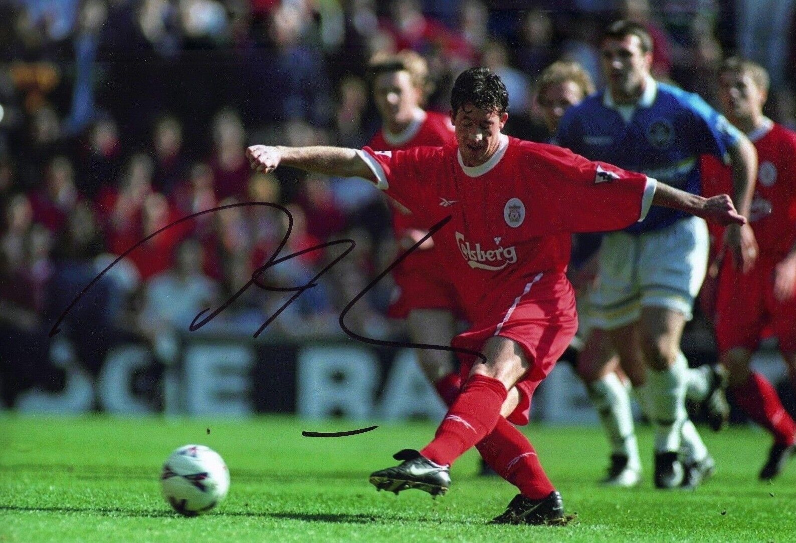 Robbie Fowler SIGNED 12X8 Photo Poster painting GENUINE Liverpool FC SIGNATURE AFTAL COA (1934)