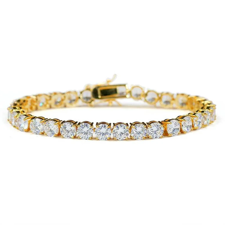 5MM Gold Iced Out Tennis Bracelet