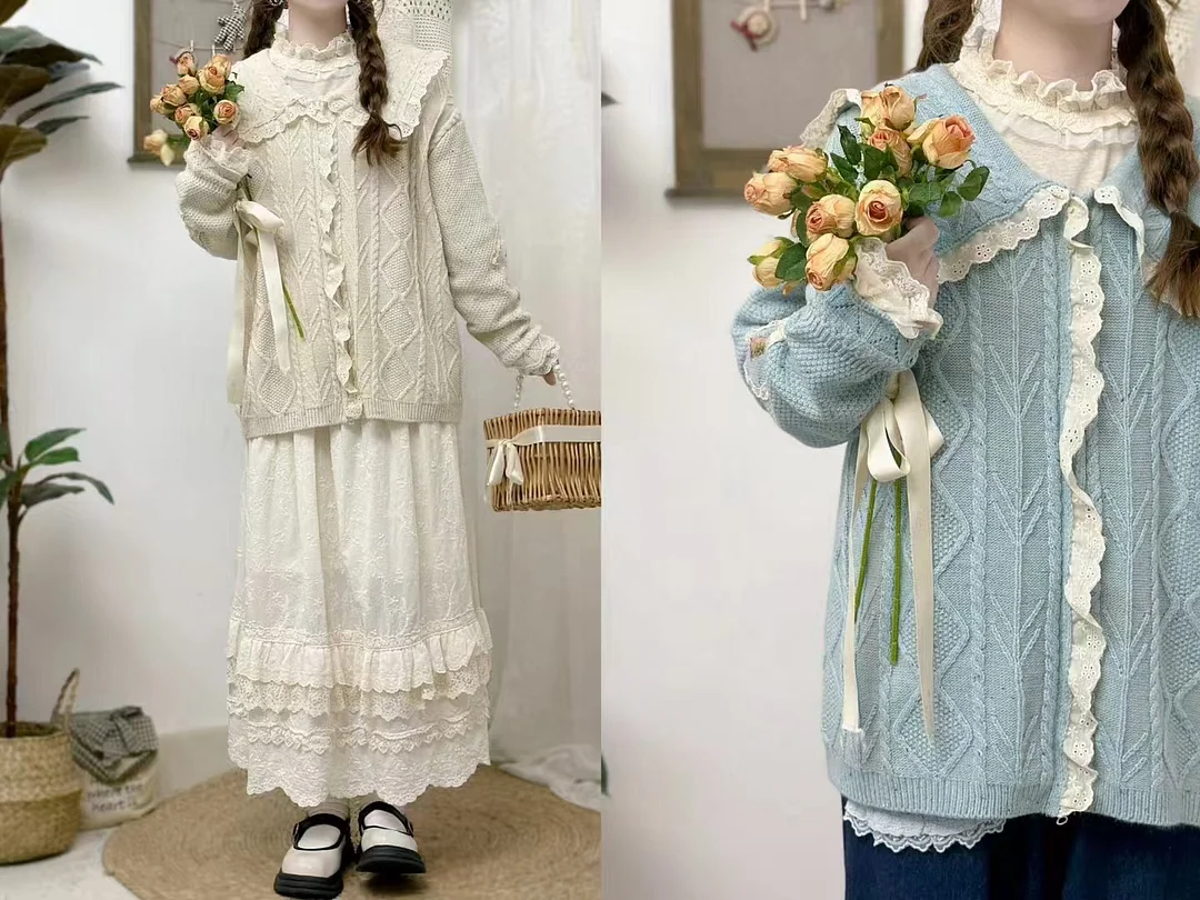 Chicfifth Sweater Women Winter Long Sleeve High Quality Autumn Vintage Top Knitted Cardigan