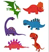 6pcs Round Diamond Painting Stickers Wall Sticker | Dinosaur
