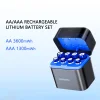AA Lithium Battery Charging Case Set, 1.5V 3600mAh, 8-Slot AA Lithium Battery Charger, 3C Safety Certified Batteries