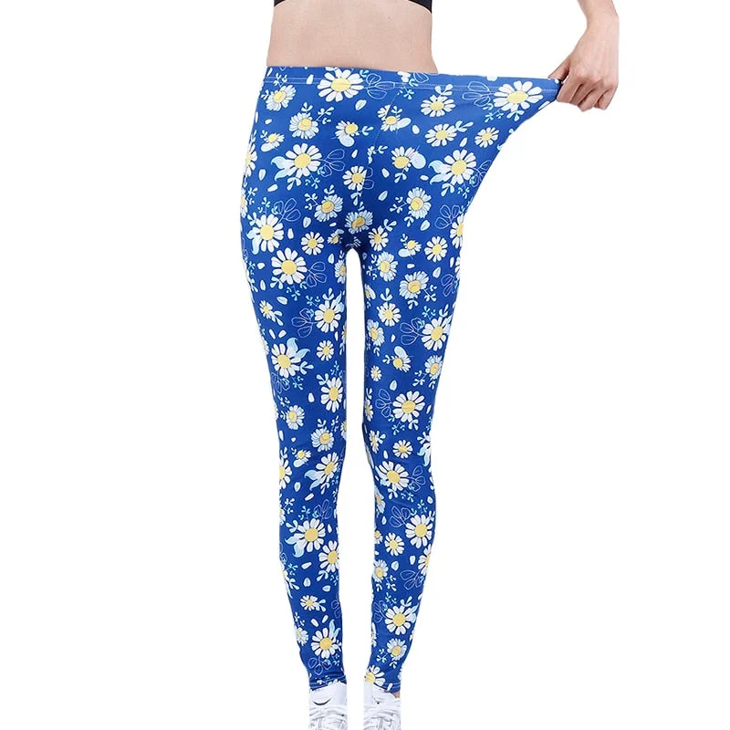 CUHAKCI Sexy Patch Print Legging Pencil Pants Female Fitness Jeggings Women Lady Streetwear Workout Trousers