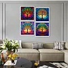 Combo Kit（4PCS)-Diamond Painting-DIY DIY Full Round Drill Tree Stain Glass (30*30CM)
