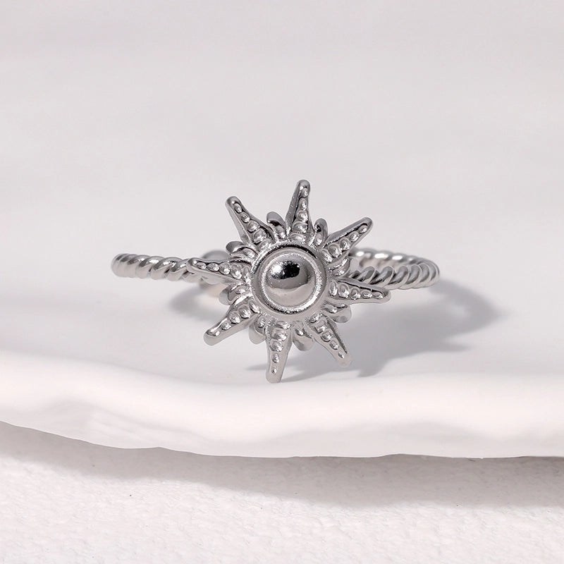 Modern Style Minimalist IG Style Sun 304 Stainless Steel 18K Gold Plated Stainless Steel Rings