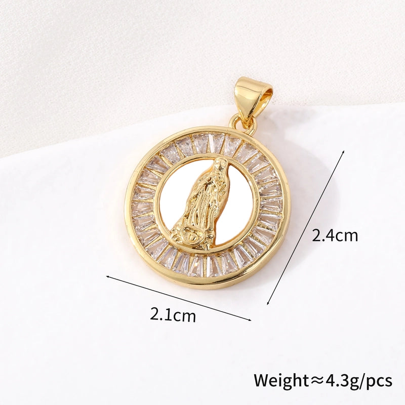 1 Piece 18*25mm 21 * 24mm 23*26mm Copper Geometric Virgin Mary Pendant Jewelry Accessories