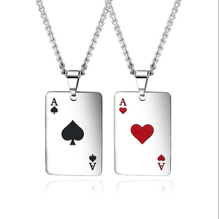 Playing Card Necklaces for Couple Friendship