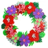 5D DIY Dot Drill Diamond Painting Flower Wreath Kit with Chain Art Pendant Kit