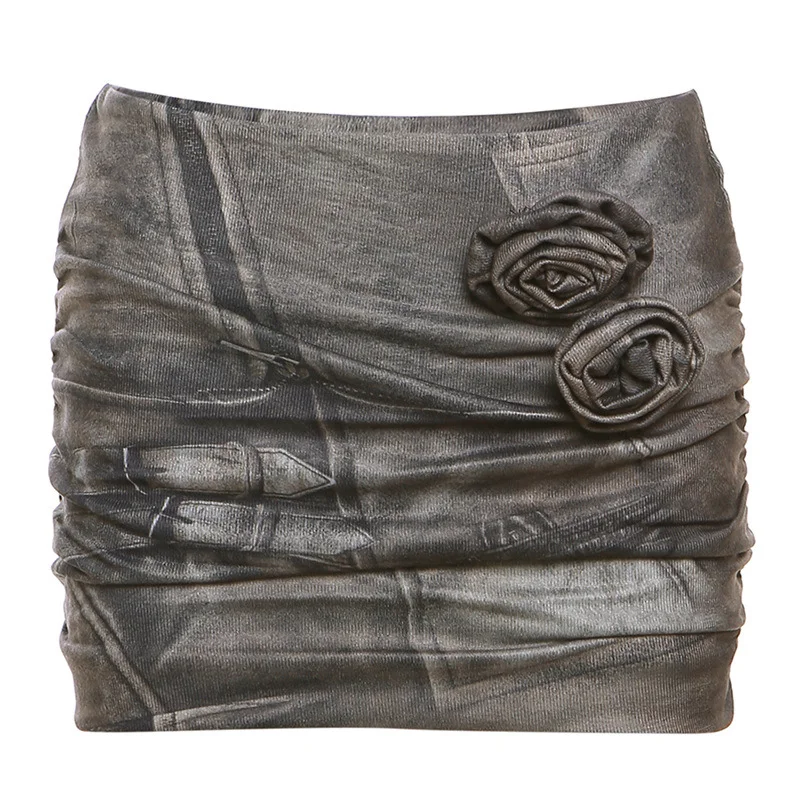 Ueong Ueong New Summer Sexy Hot Girl Style Small Personality Street Design Sense Show Thin Slim Rose Short Skirt Woman