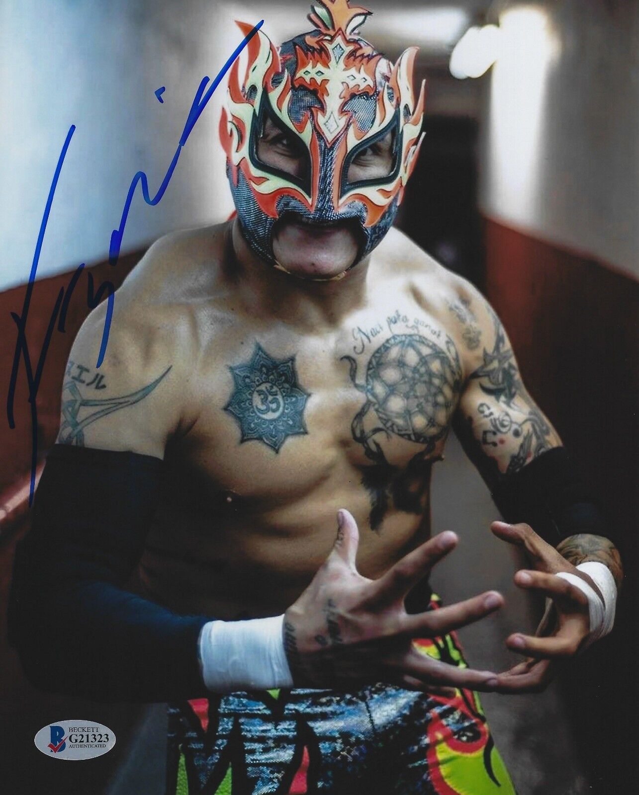 Rey Fenix Signed 8x10 Photo Poster painting BAS COA Lucha Underground Impact Wrestling All In 4