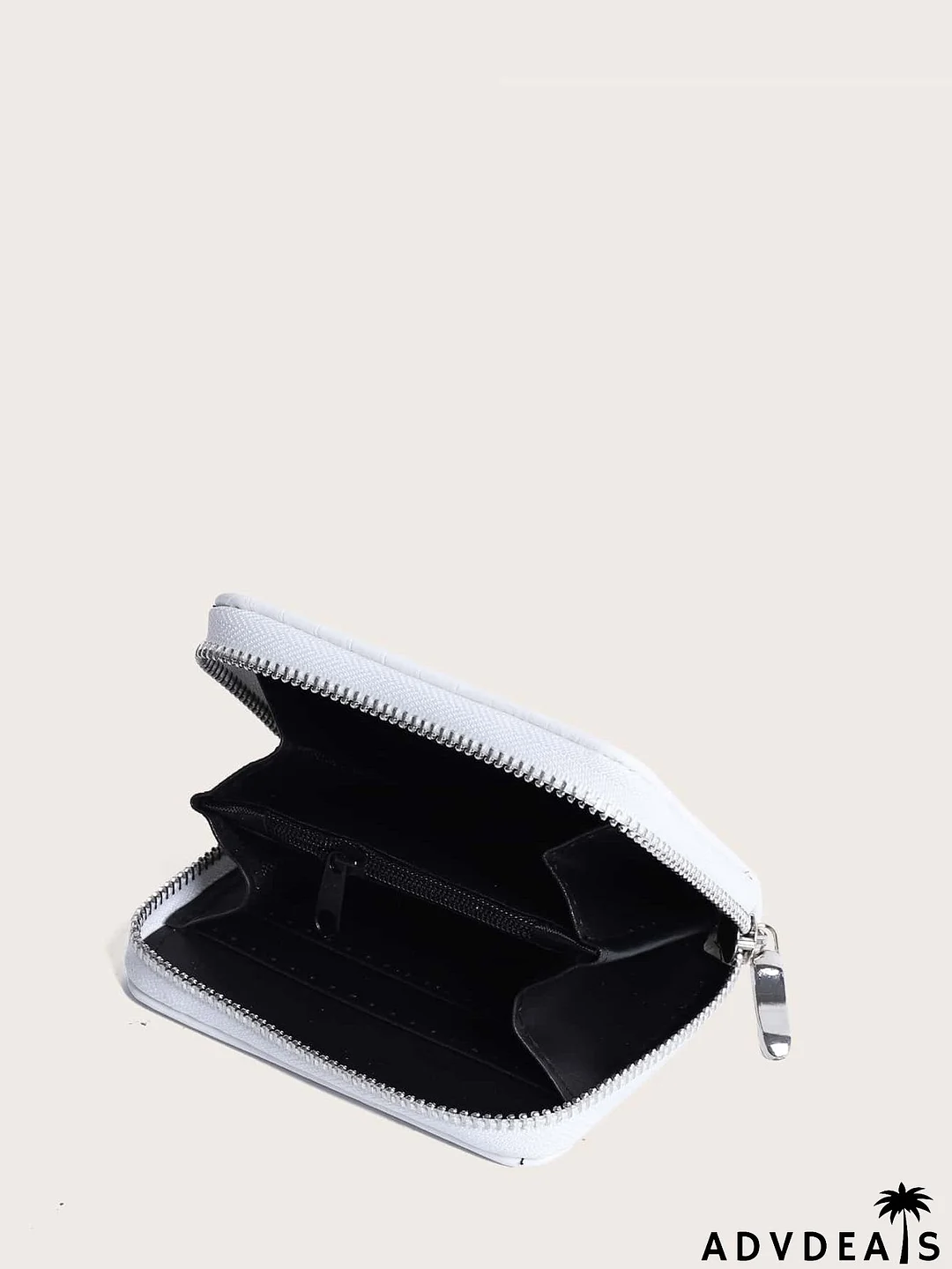 Lizard Pattern Zip Around Small Wallet