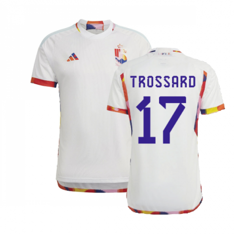 Maillot Belgique Leandro Trossard 17 Extérieur Coupe du monde 2022