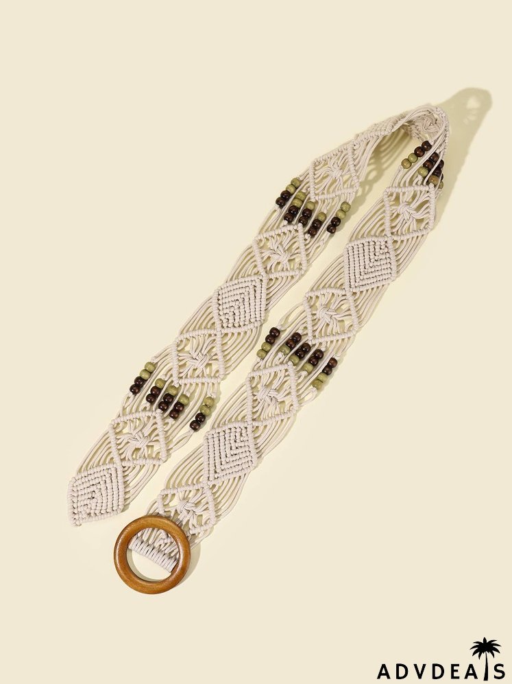 Bead Decor Woven Belt