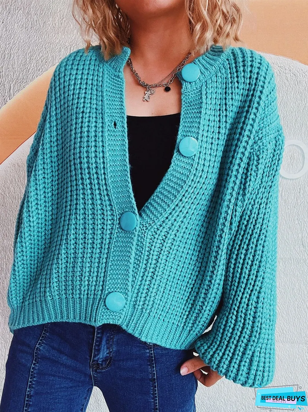 Button Up Long Sleeve Cardigan
