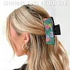 Green Flowers DIY Diamond Painting Claw Clips for Adults Beginners Diamond Art Western Hair Clips Anti-Slip Design for Women Long Short Hairstyle Jewelry Supplies