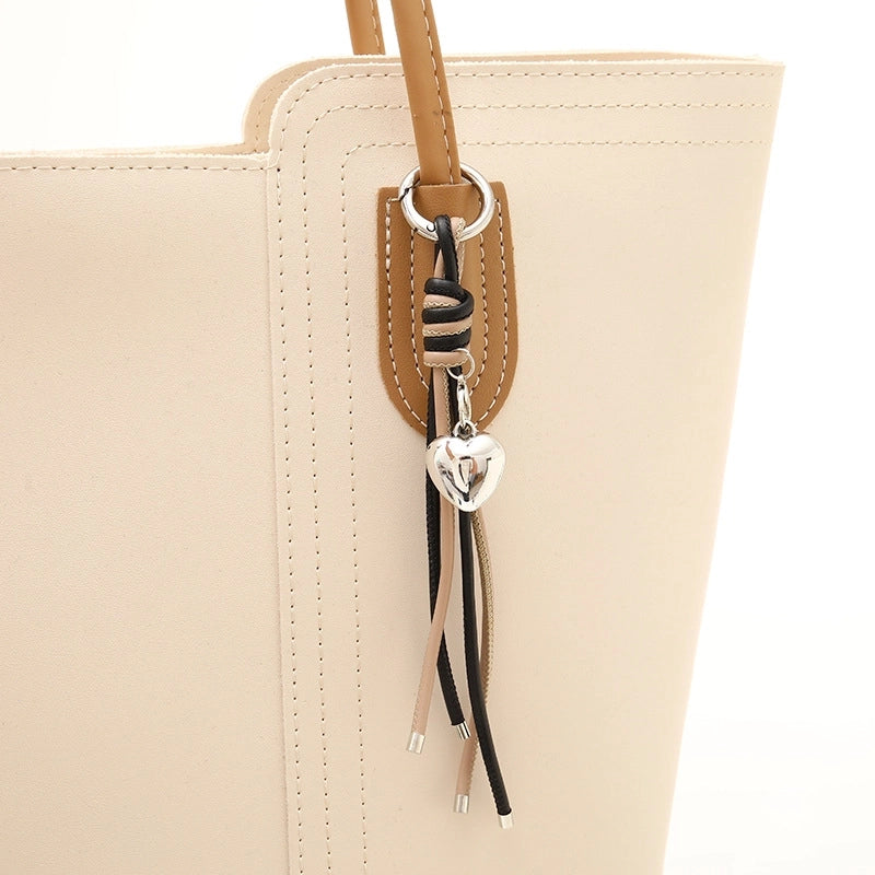 IG Style Color Block Heart Shape Pu Leather Bag Pendant