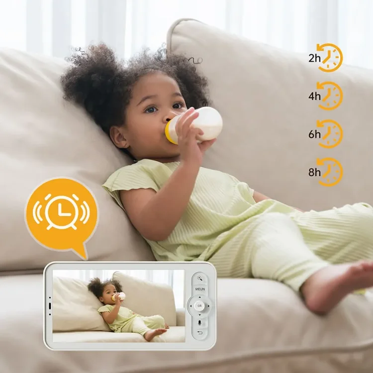 Monitor de video para bebés 2K UHD con pantalla LCD de 5 pulgadas