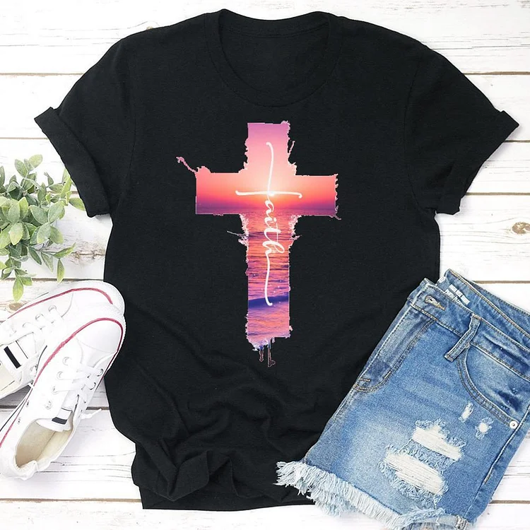 faith sunset summer life T-shirt Tee - 01670