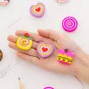 6 BOXES Lovely Heart Cake Sweet Dessert Erasers for Kids Student Office Exam Stationery Gift