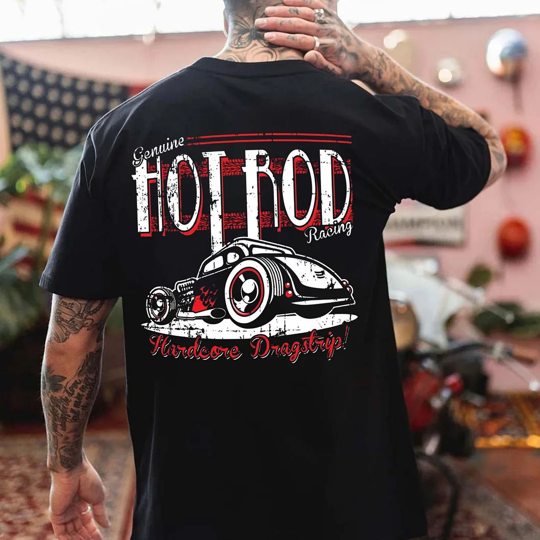 GENUINE HOT ROD RACING Classic Car Print Men's T-shirt