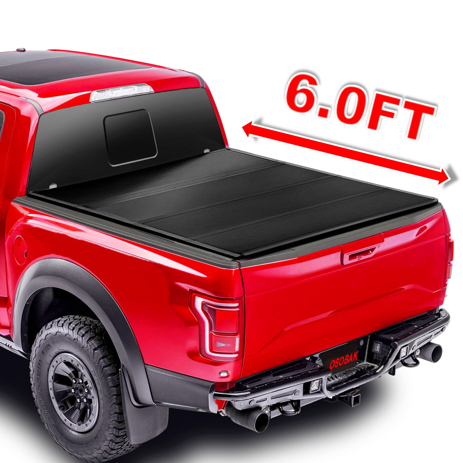For 20192022 Ford Ranger 6' Truck Bed OSOBAK Hard QuadFold Tonneau