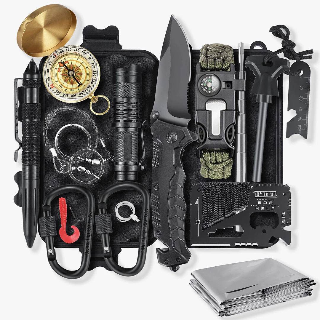 14in1 Outdoor Emergency Camping Hiking Survival Gear Tools Kit 